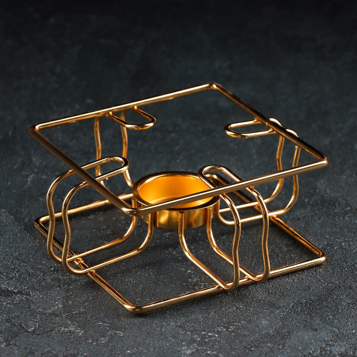 Подставка - подогрев для чайника, 15×15×6 см, цвет золотой подставка для чайных пакетиков доломит фигурная daniks флорина