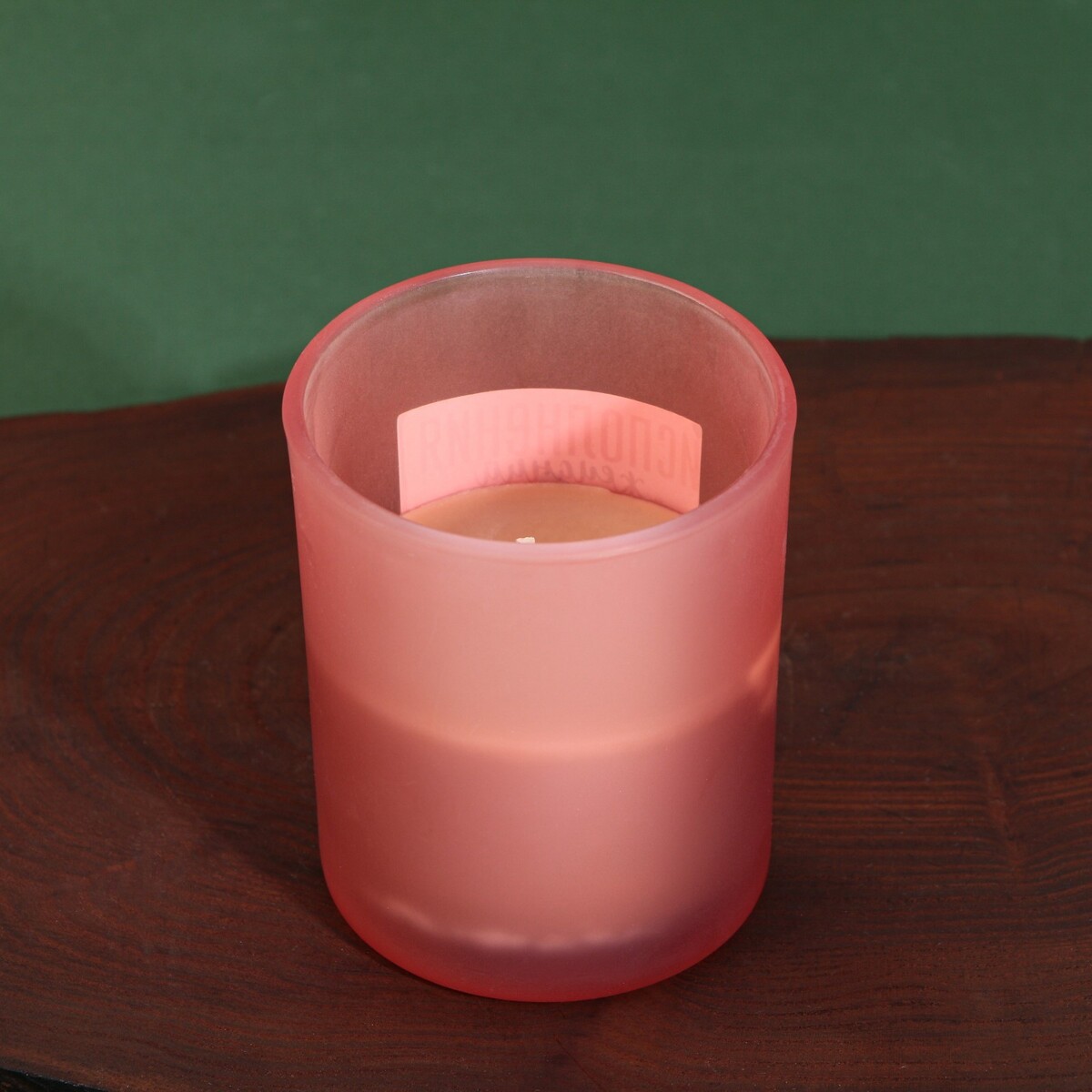 Свеча с деревянной крышкой No brand, цвет розовый 0999510 - фото 3