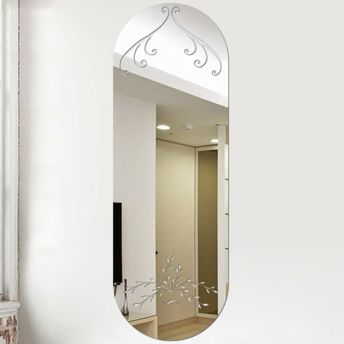Зеркало настенное, наклейки интерьерные, зеркальные, декор на стену, панно 45 х 15 см панно настенное 15 см orgia лимоны