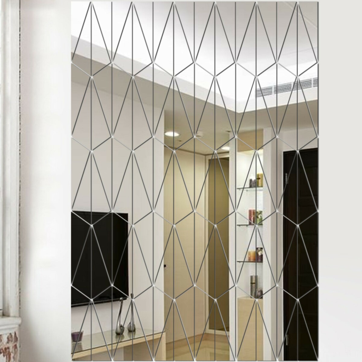 Наклейки интерьерные, зеркальные, декор настенный, панно 90 х 60 см, 120 эл чернокнижец зеркальные врата теней