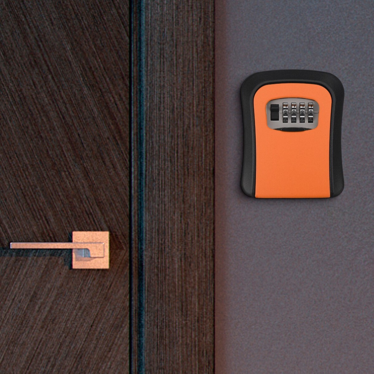 Сейф-ключница кодовая тундра, металл, пластик, цвет оранжевый, TUNDRA