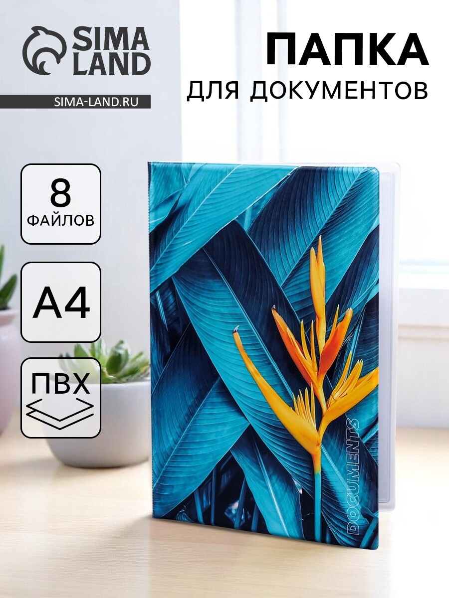 

Папка для документов docs, 8 файлов а4, Синий