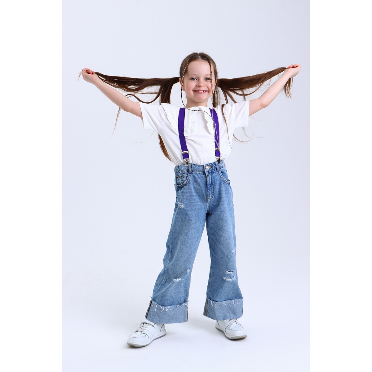 Подтяжки детские, ширина 2,5 см, цвет фиолетовый брюки детские ovs 1058254 цв фиолетовый р 146
