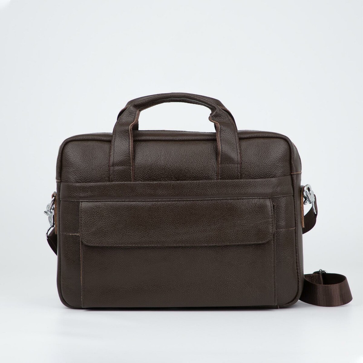 Сумка деловая, отдел на молнии, отдел для ноутбука, 3 наружных кармана, длинная стропа, цвет коричневый сумка для ноутбука reisenthel netbookbag dots