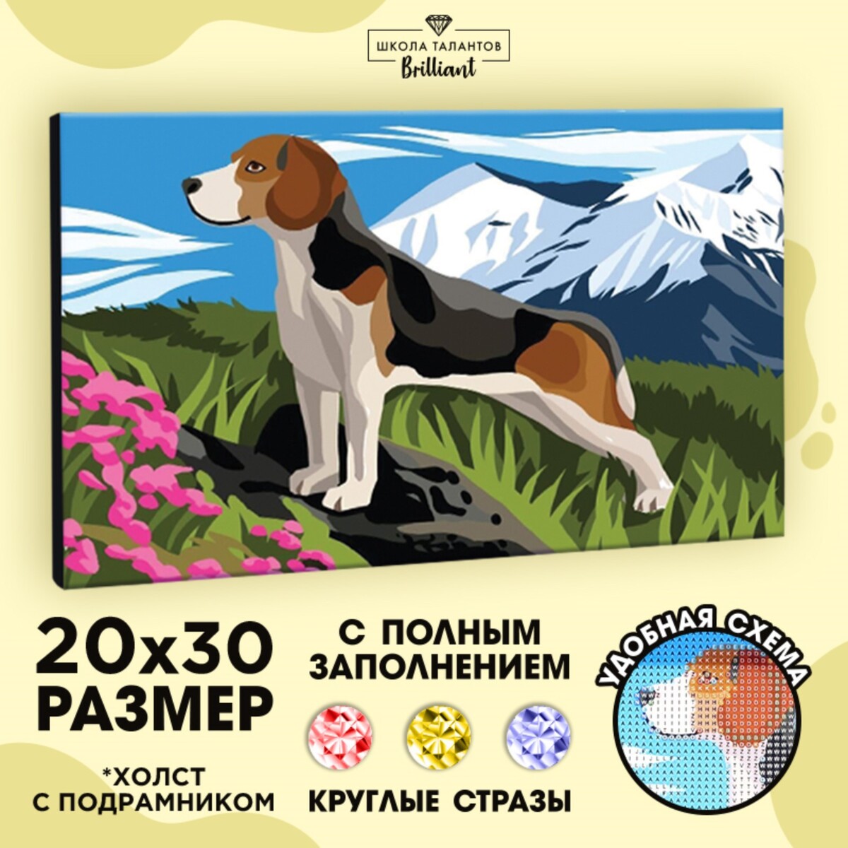 

Алмазная мозаика на подрамнике с полным заполнением, Разноцветный