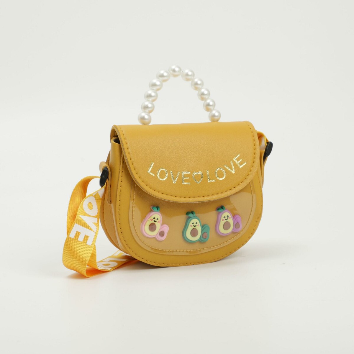 

Сумка детская для девочки на клапане, цвет желтый
