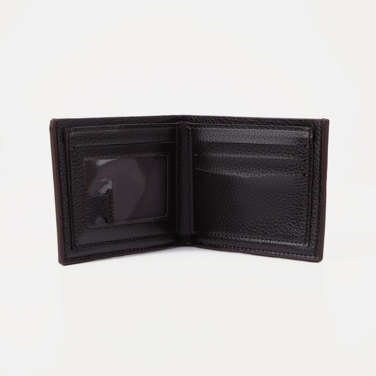 Портмоне без застежки, для купюр, для карт, цвет коричневый