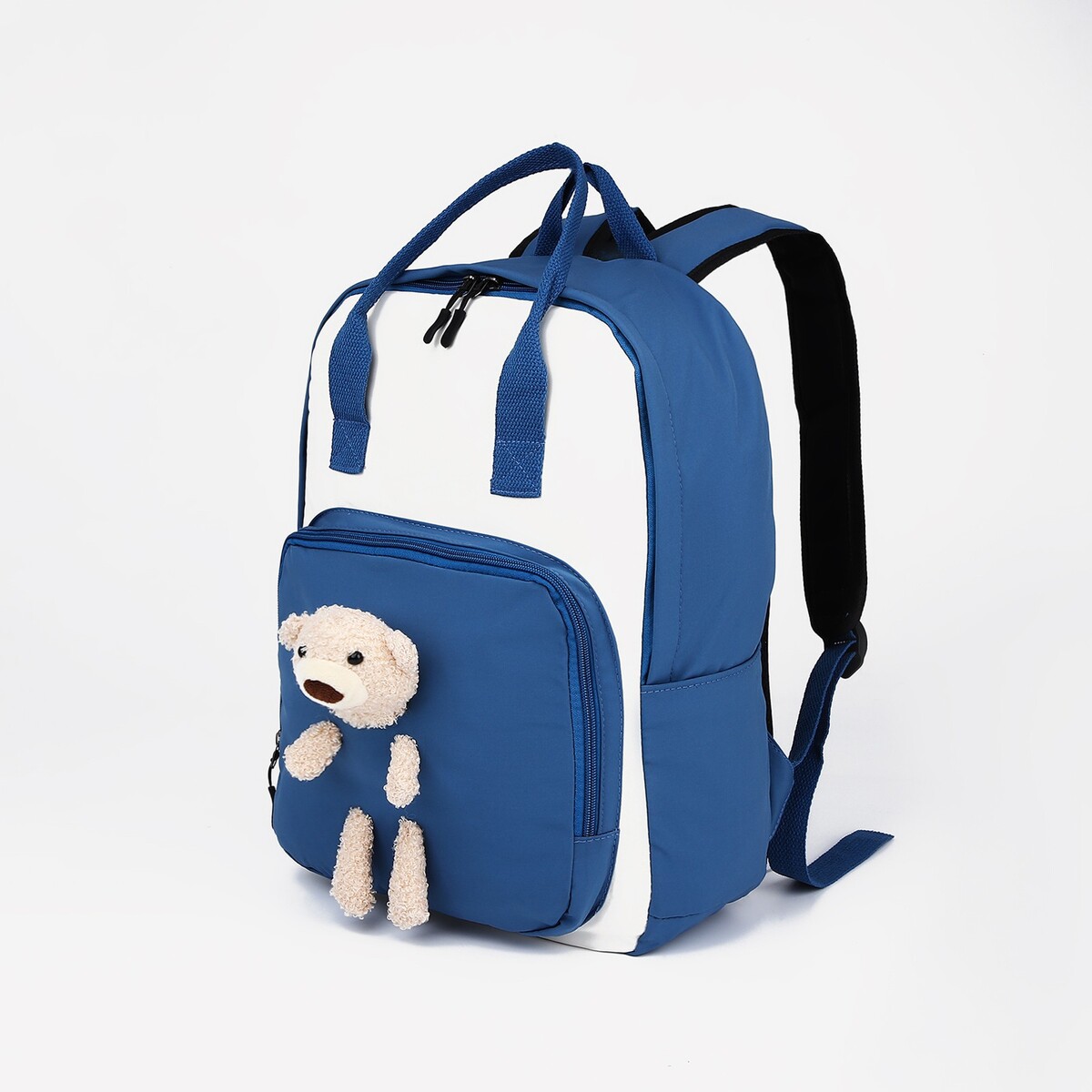 Рюкзак-сумка, отдел на молнии, наружный карман, цвет синий рюкзак складной отдел на молнии наружный карман 2 боковые сетки серый