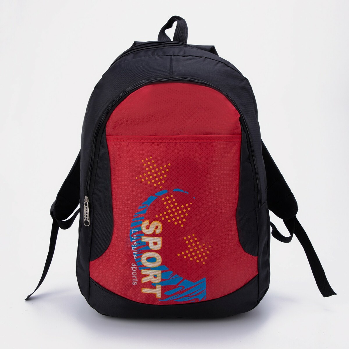 Рюкзак, отдел на молнии, наружный карман, цвет чёрный/красный, No brand