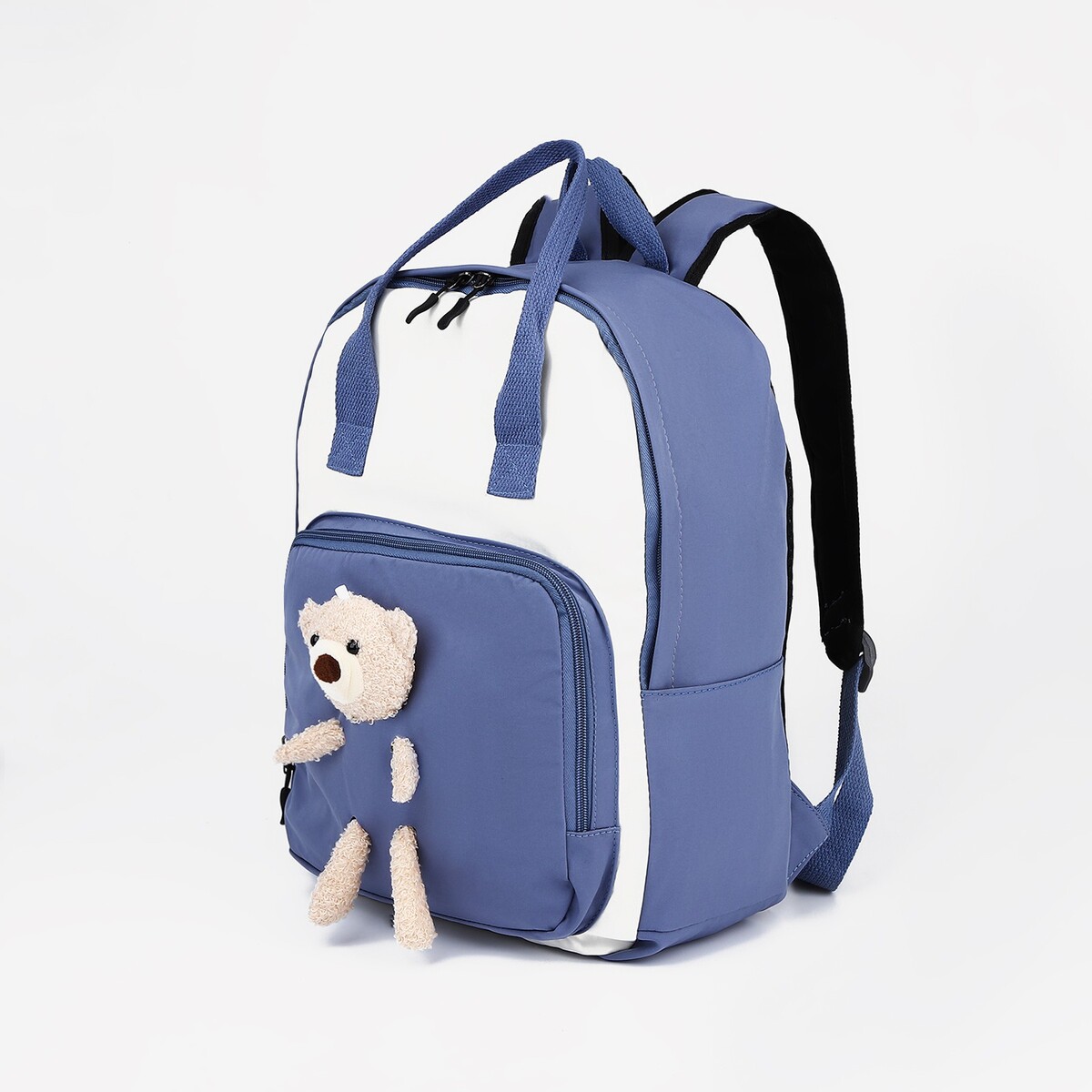 Рюкзак-сумка, отдел на молнии, наружный карман, цвет голубой рюкзак отдел на молнии наружный карман белый