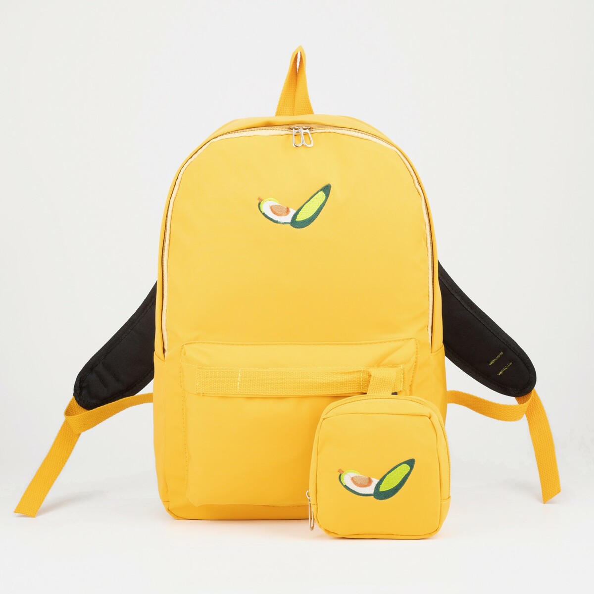 Рюкзак, отдел на молнии, наружный карман, сумочка, цвет желтый кошелек сумочка кожзам на молнии 11 5 х 2 5 х 8 см смешарики