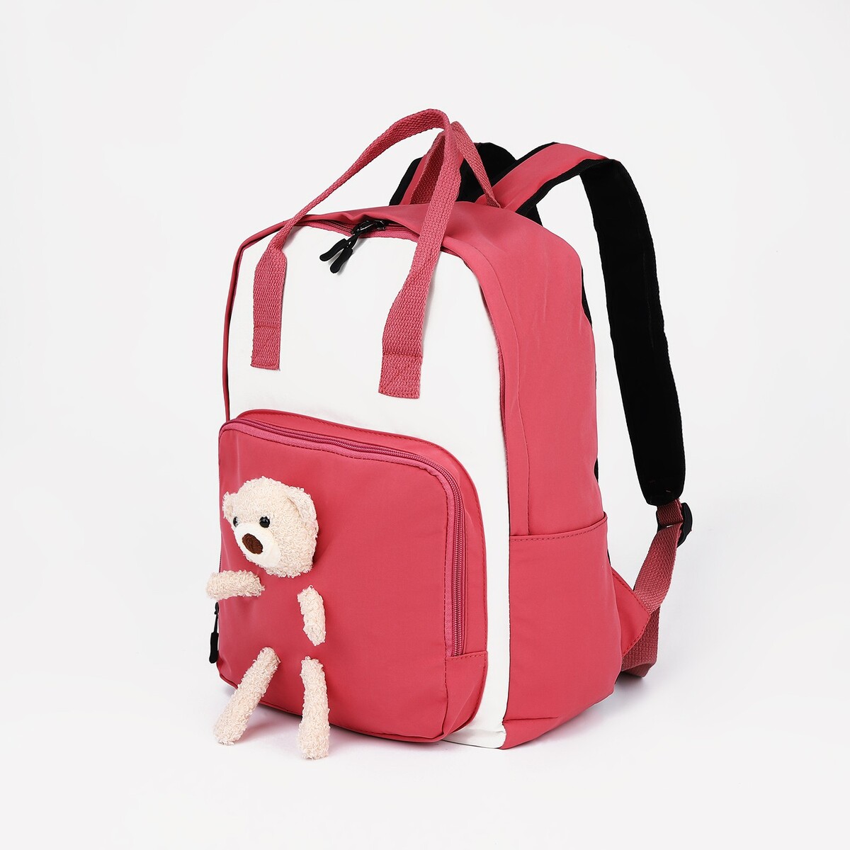 Рюкзак-сумка, отдел на молнии, наружный карман, цвет малиновый сумка кросс боди отдел на молнии наружный карман горчичный