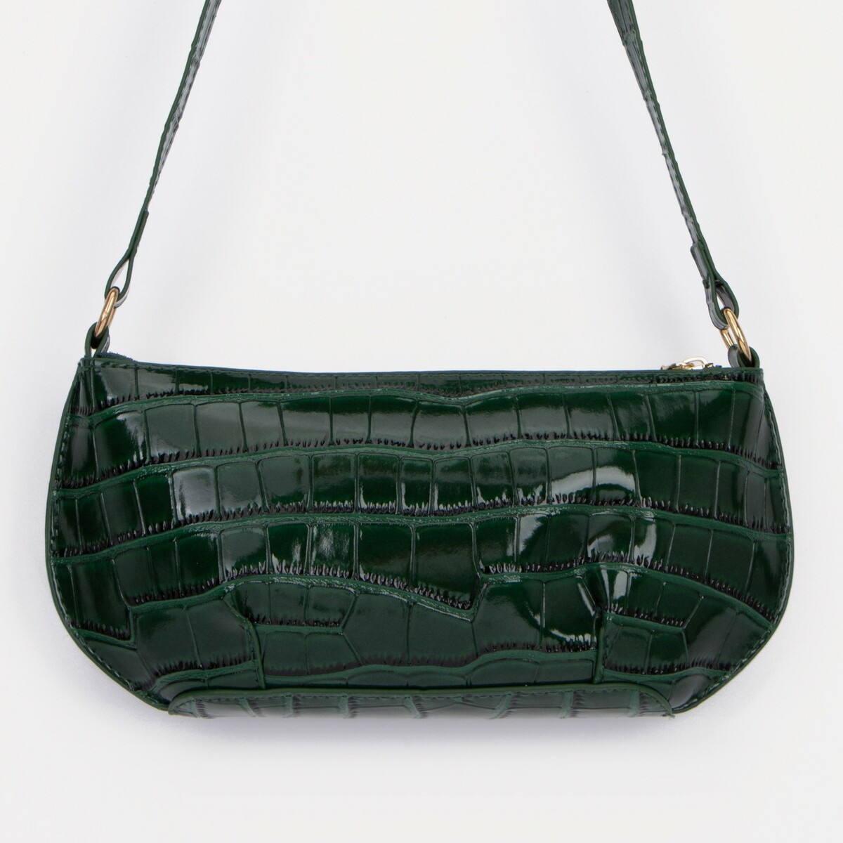 Сумка-багет, отдел на молнии, цвет зеленый сумка стеганная на плечо 25 14 х 14 6 см см отдел на молнии зеленый