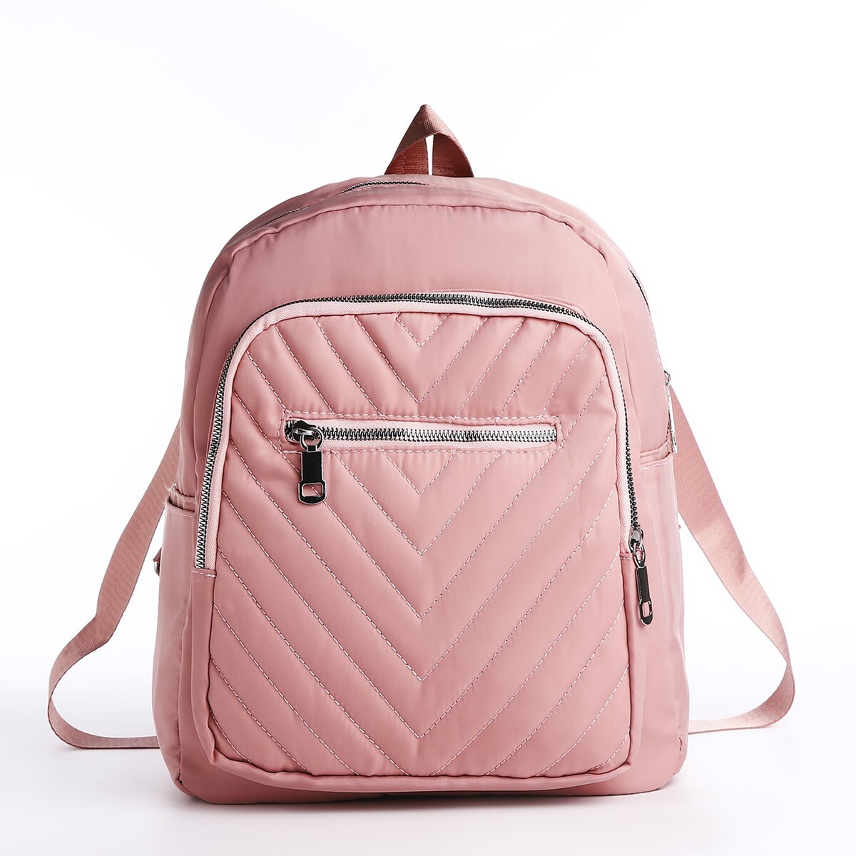 Рюкзак городской из текстиля на молнии, 2 наружных кармана, цвет розовый рюкзак городской из текстиля на молнии 4 кармана