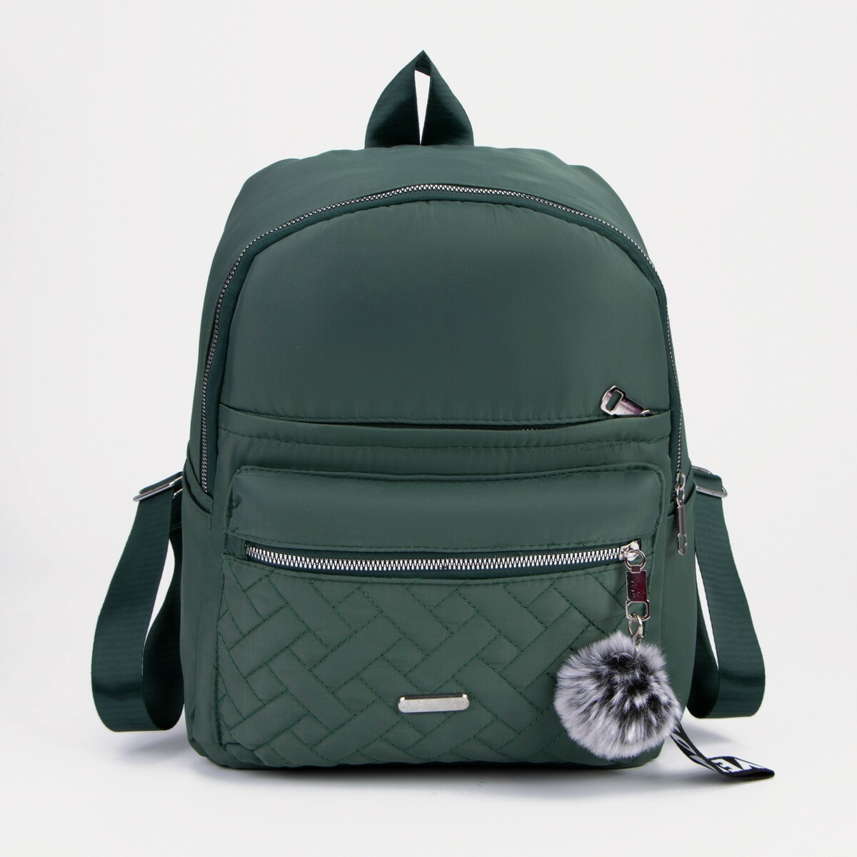 Рюкзак, отдел на молнии, 2 наружных кармана, 2 боковых кармана, цвет зелёный, No brand