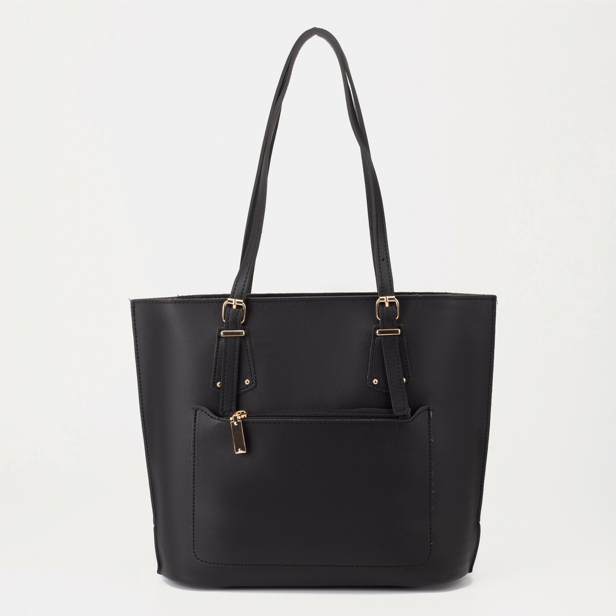 Сумка-шопер на молнии, наружный карман, цвет чёрный сумка женская отдел на молнии наружный карман чёрный