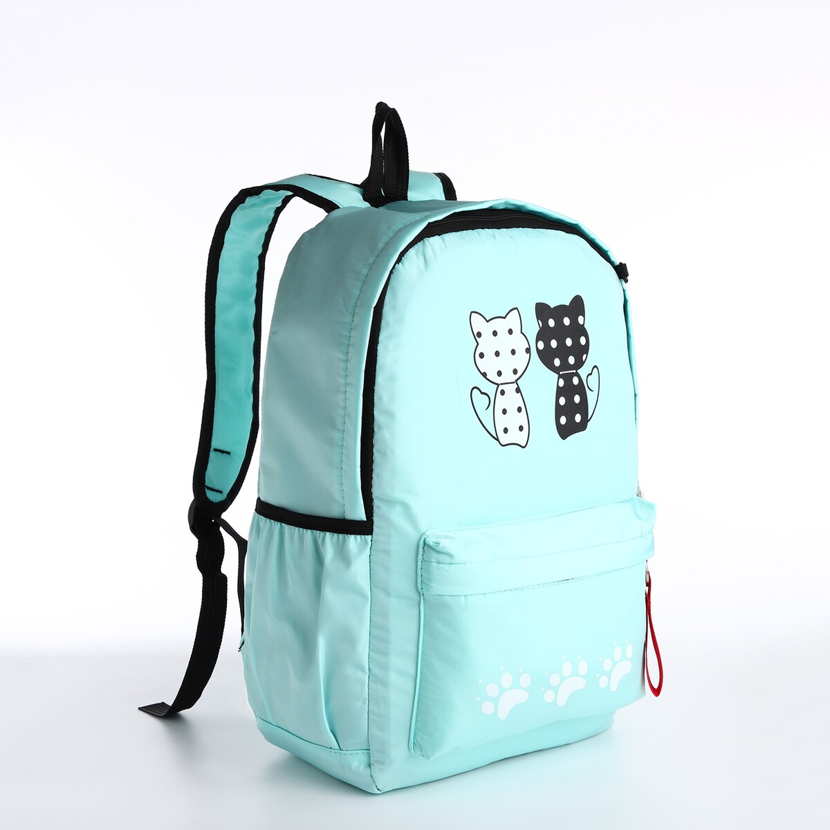 Рюкзак молодежный из текстиля, 3 кармана, кошелек, цвет мятный рюкзак школьный из текстиля на молнии 3 кармана бирюзовый