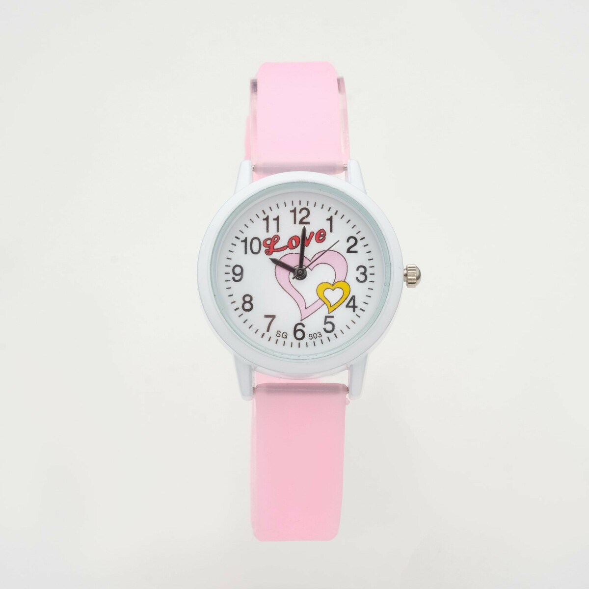 Часы наручные детские love, d-2.6 см, розовые No brand