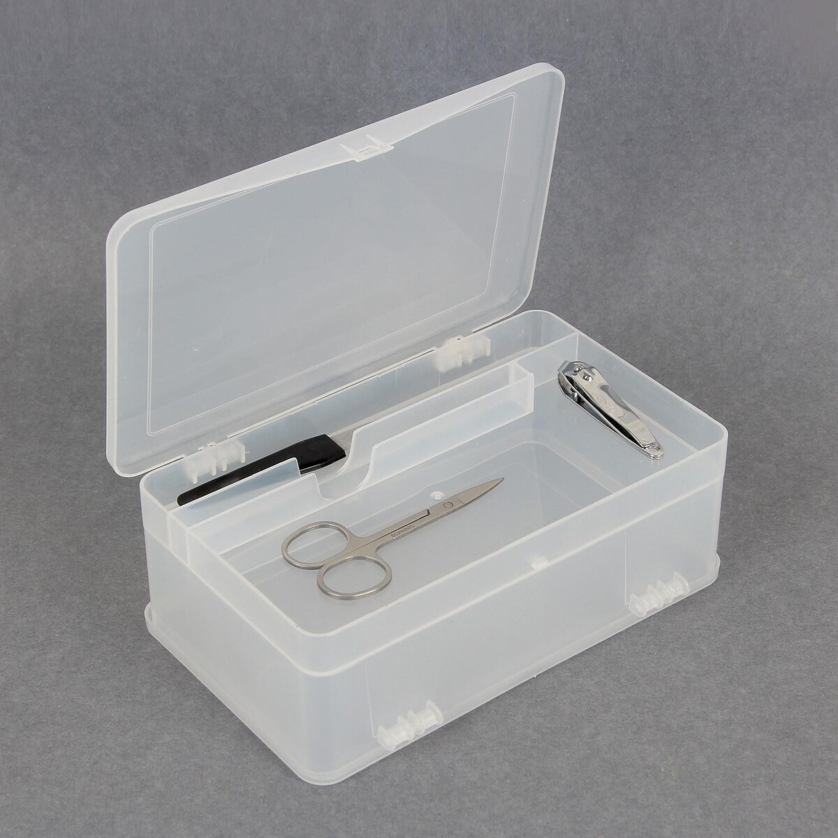 Органайзер для хранения, с крышкой, двусторонний, 18,7 × 11,7 см, цвет белый