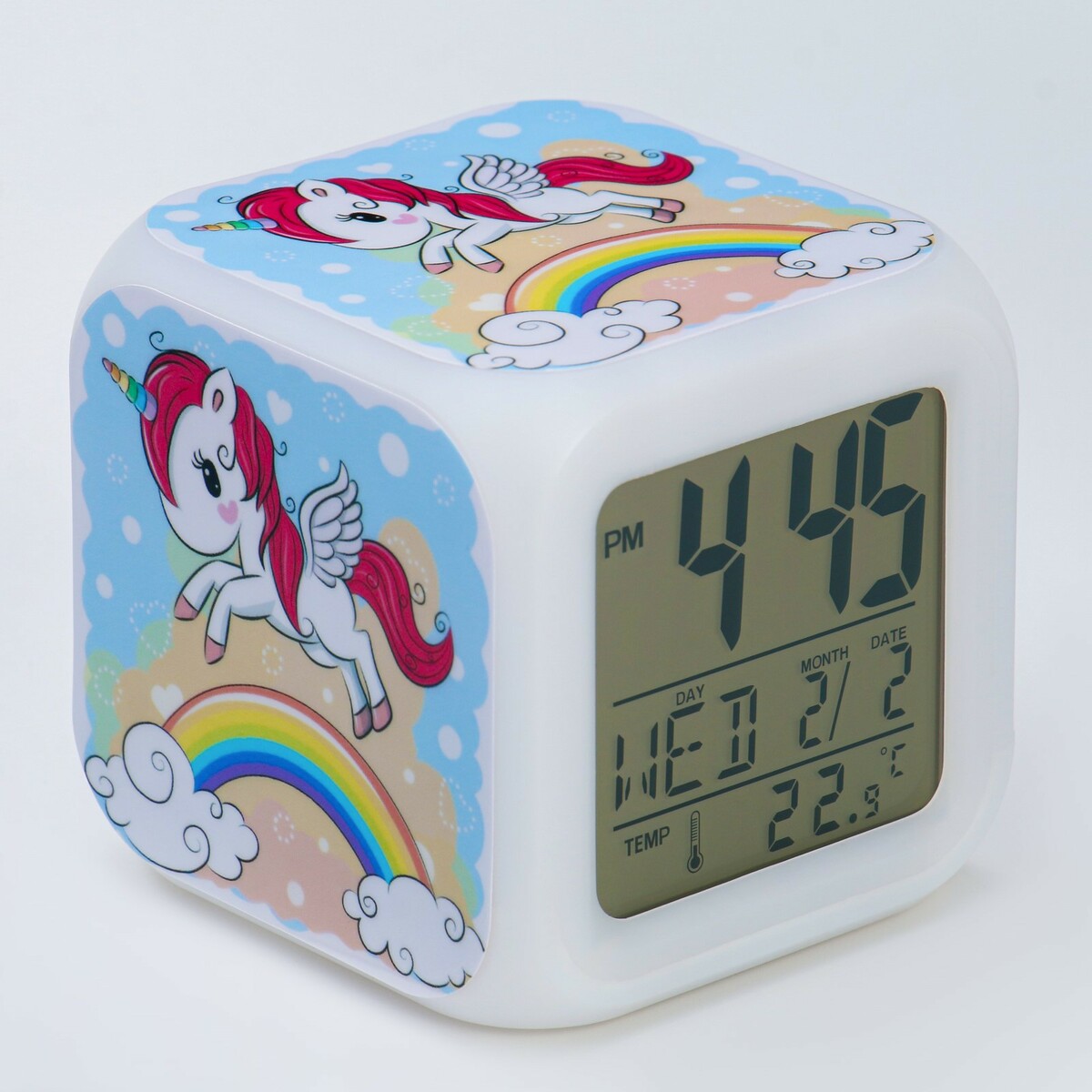 Часы - будильник электронные детские детские высокие носки в трехцветном дизайне