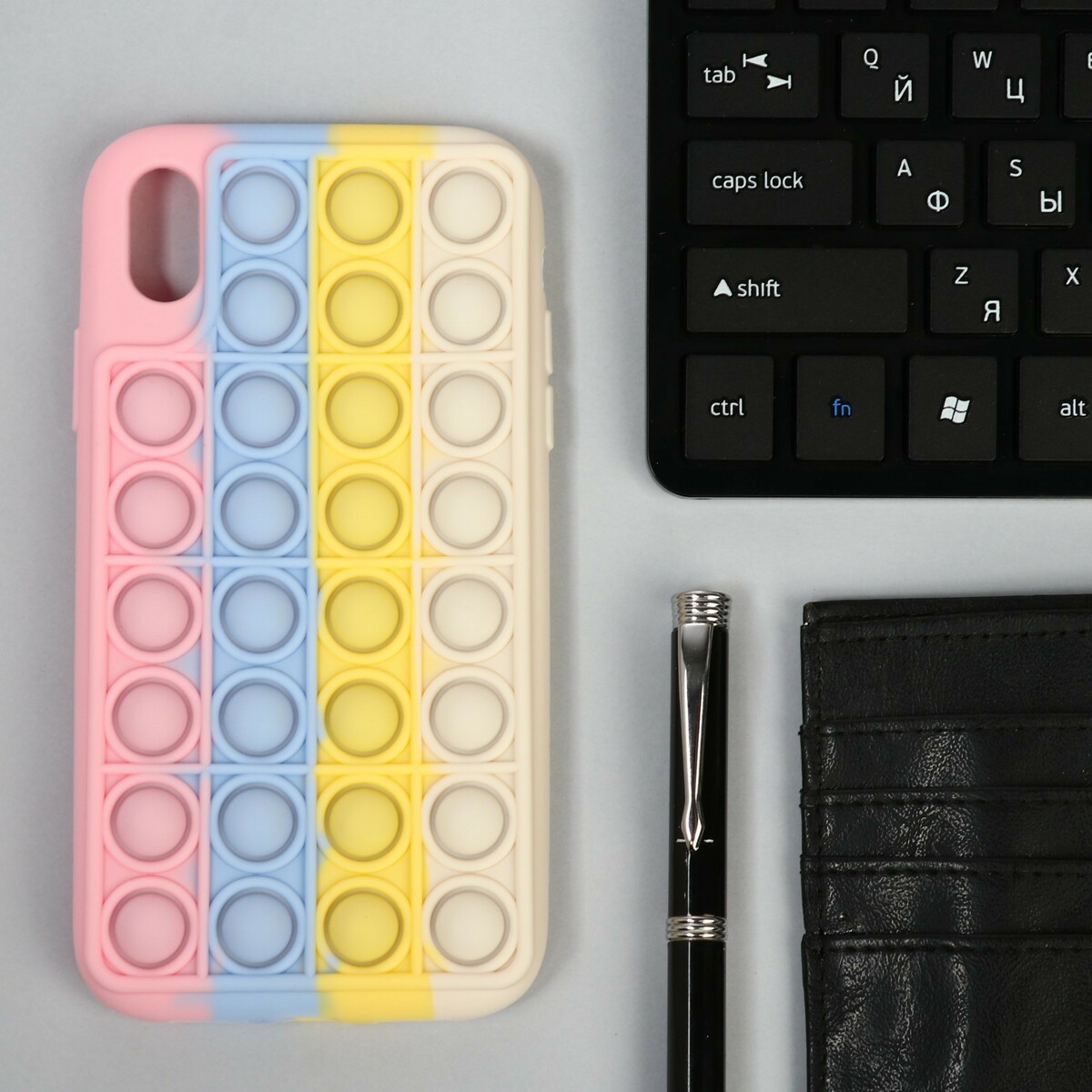 Чехол pop it, для iphone xr, силиконовый, разноцветный чехол силиконовый alwio для realme c25 soft touch светло розовый