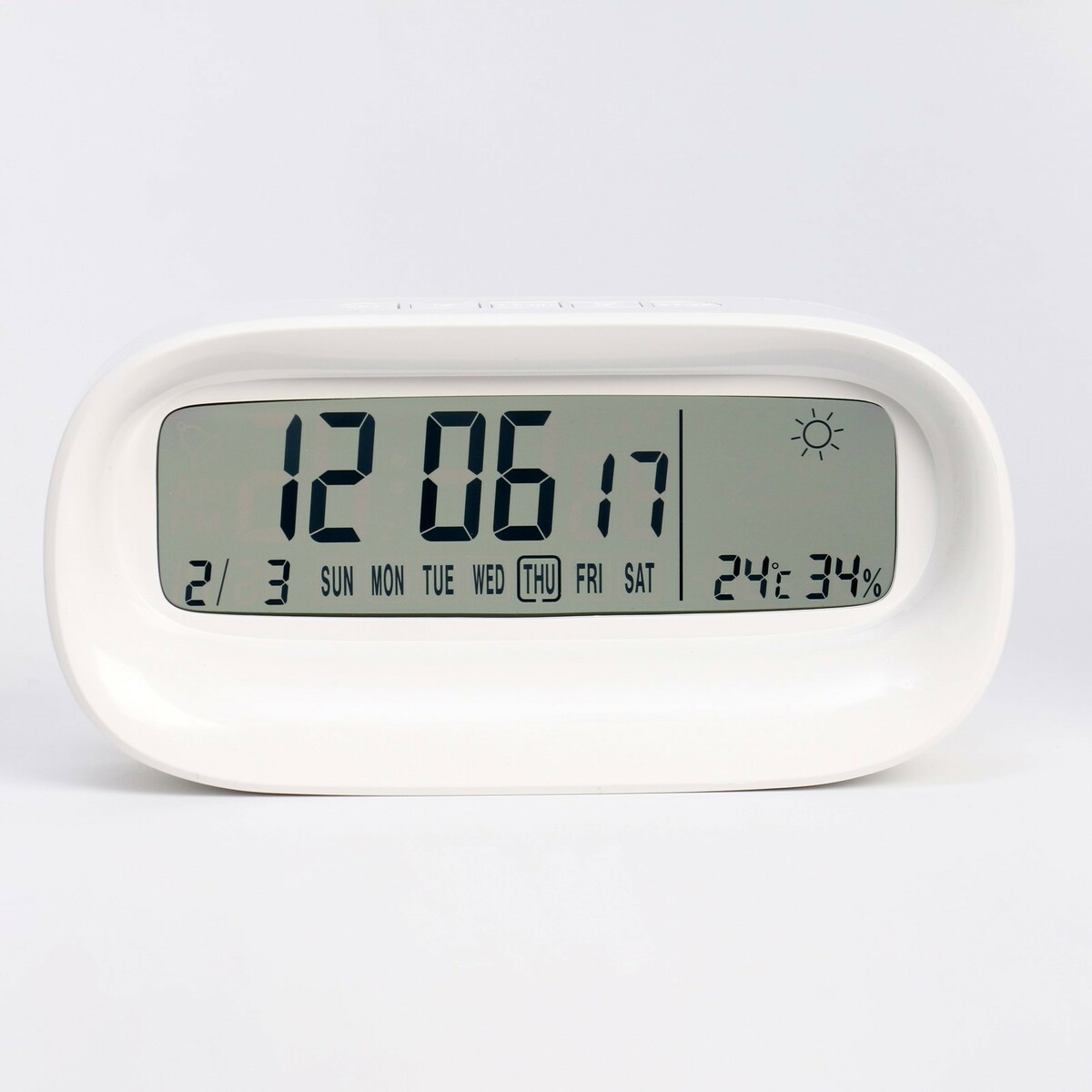 Часы - будильник электронные настольные c термометром, гигрометром, 7 х 14.5 см, 2ааа часы электронные настольные c термометром гигрометром 7 х 14 5 х 4 см