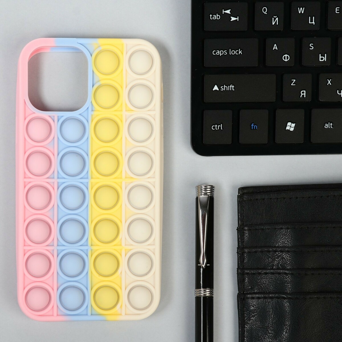 Чехол pop it, для iphone 12/12 pro, силиконовый, разноцветный чехол брелка силиконовый starline a93 синий