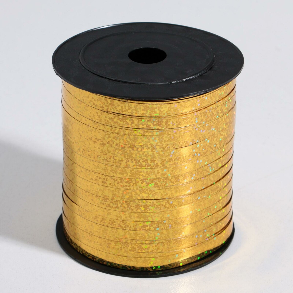 Лента упаковочная металлизированная, золотая, 5 мм х 225 м лента голографическая золотая 0 5 см х 225 м
