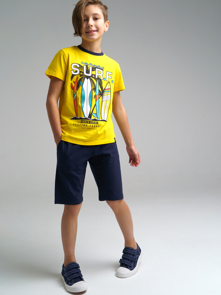 Комплект футболка шорты трикотажный пояс комплект playtoday трикотажный для мальчиков футболка шорты желтый