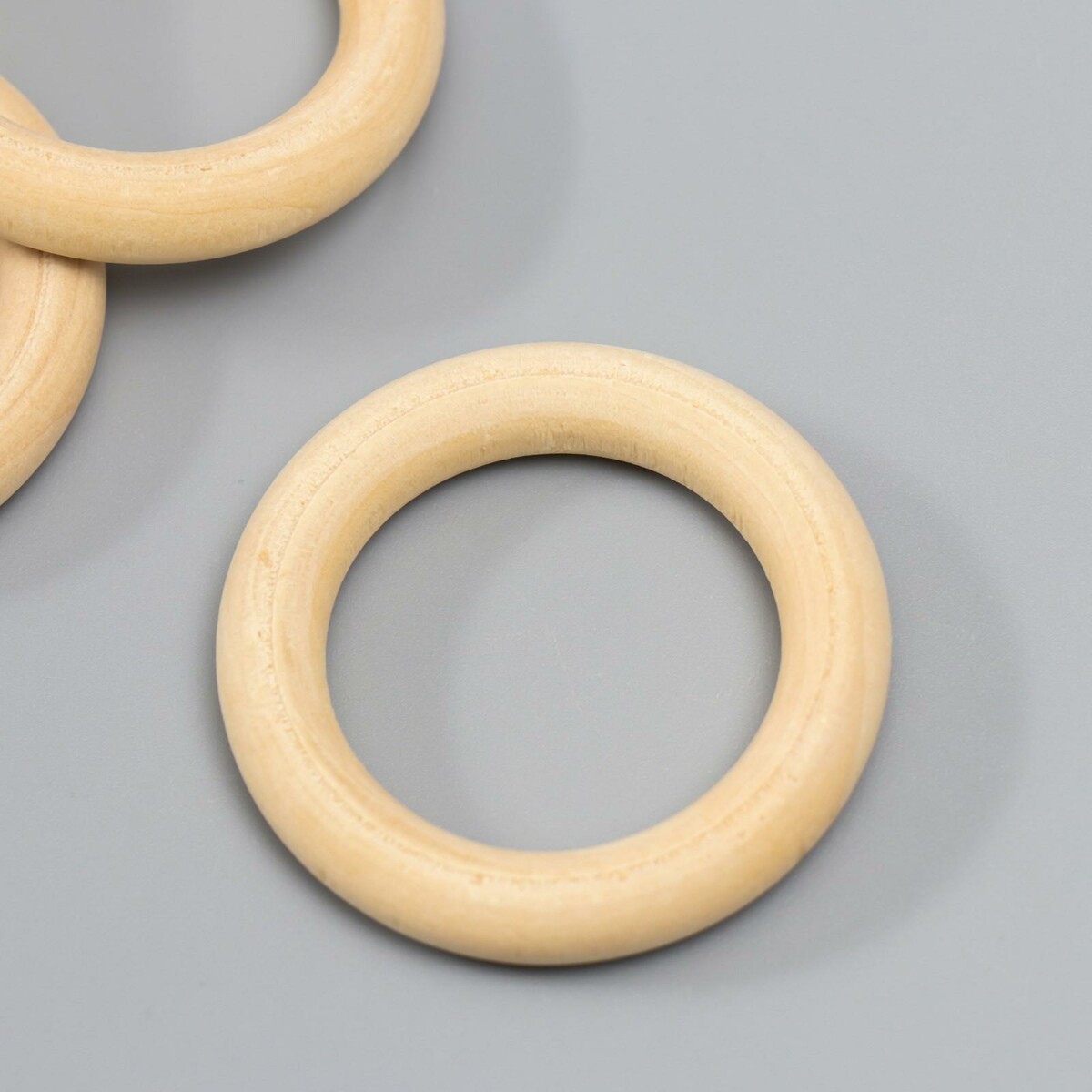 Кольца деревянные d=50±3 мм (набор 3 шт) без покрытия плечики вешалка для одежды деревянные с перекладиной ladо́m soft touch набор 3 шт 44 5×1 2×23 см белый
