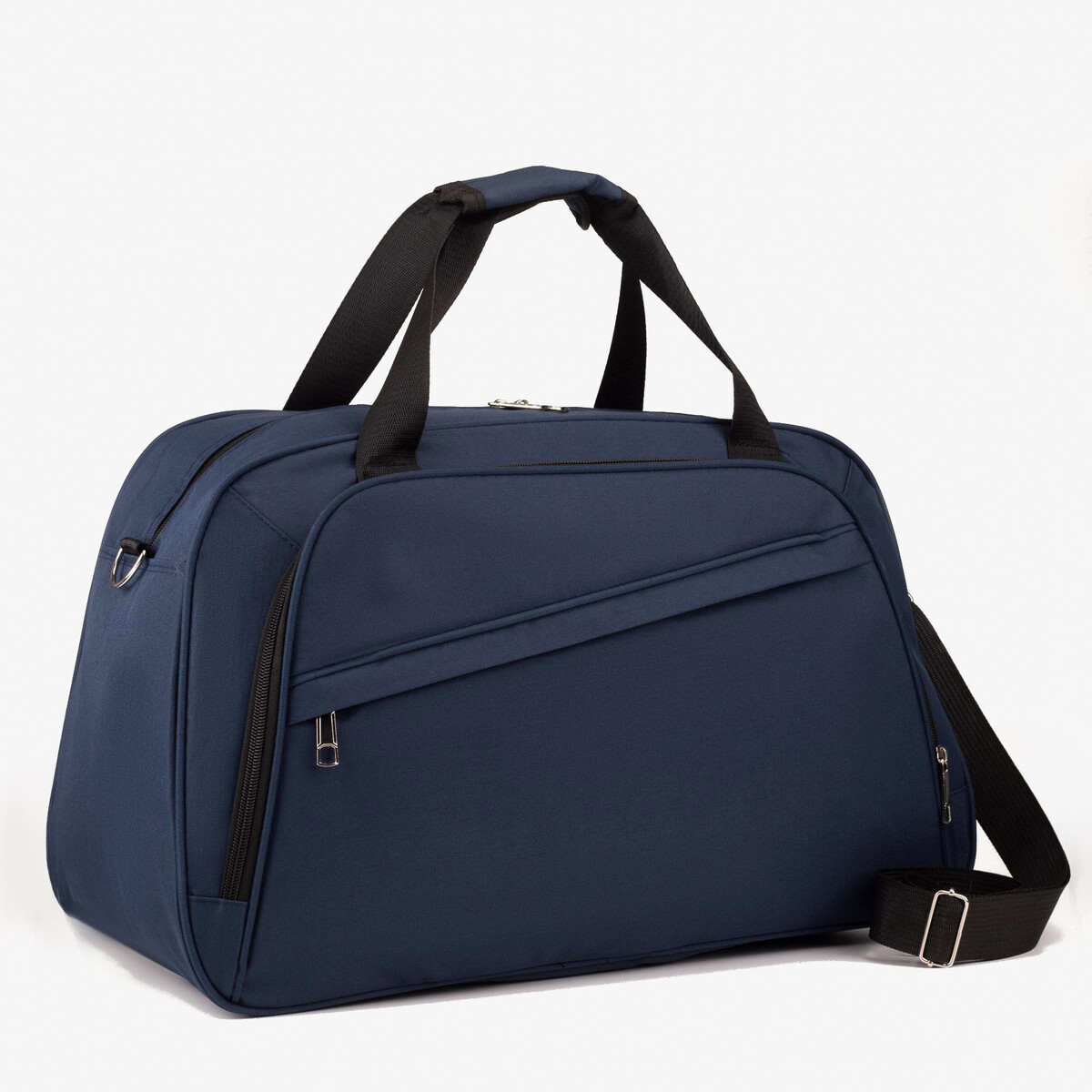 Сумка дорожная на молнии, 2 наружных кармана, держатель для чемодана, длинный ремень, цвет синий elodie держатель для сумки