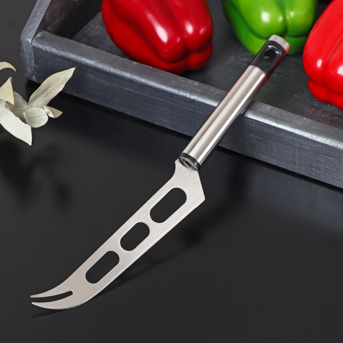 Нож для сыра доляна fargo, 26×3×2 см, нержавеющая сталь, цвет серебряный ложка для мороженого доляна fargo нержавеющая сталь