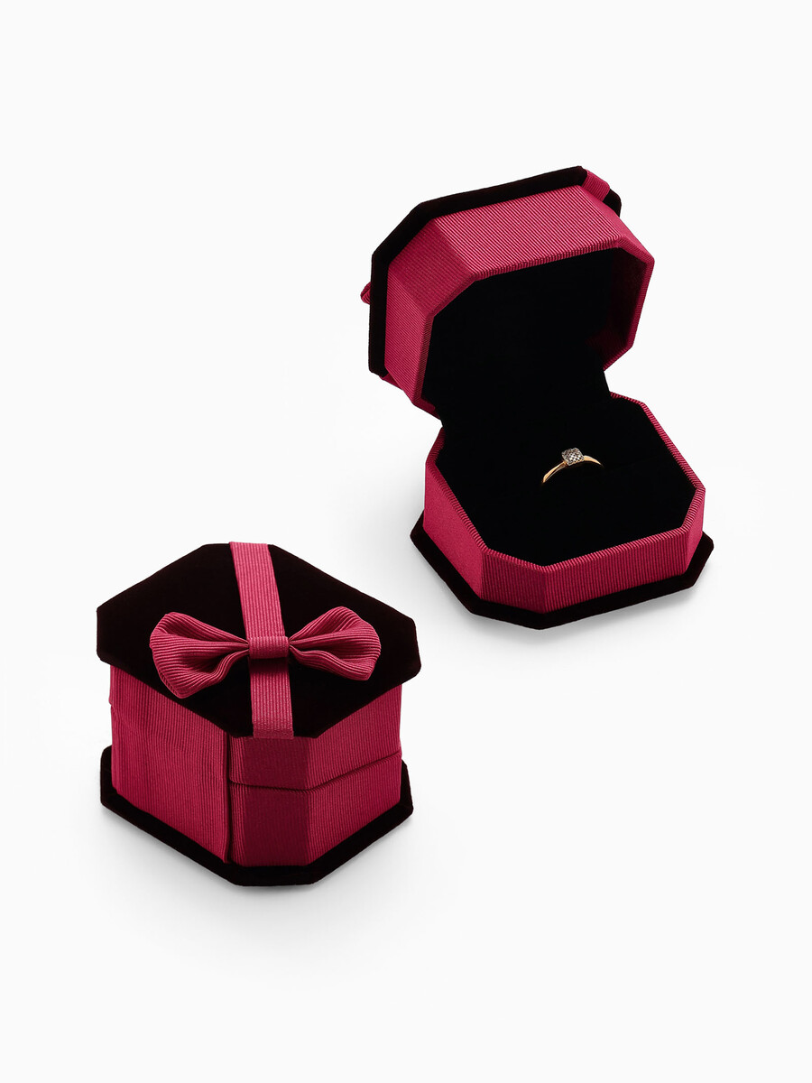 

Футляр под кольцо, серьги, Бордовый