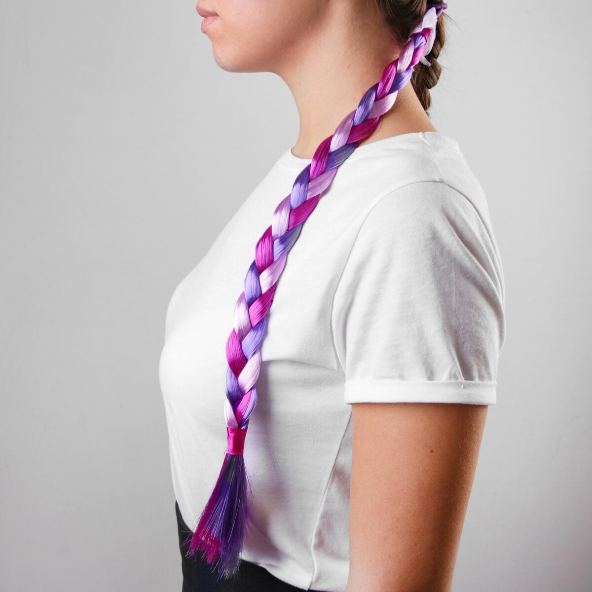 Коса на резинке, 42 см, цвет фиолетовый коса на резинке 42 см фиолетовый