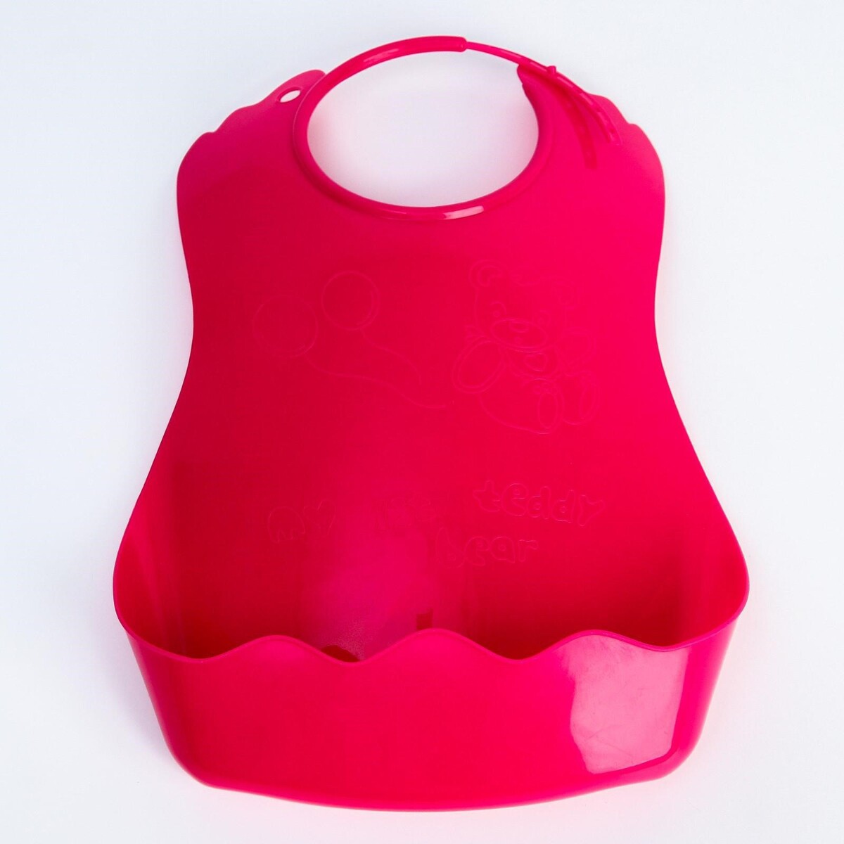 Нагрудник для кормления пластиковый с карманом, цвет красный нагрудник для кормления пластиковый с карманом контейнером розовый