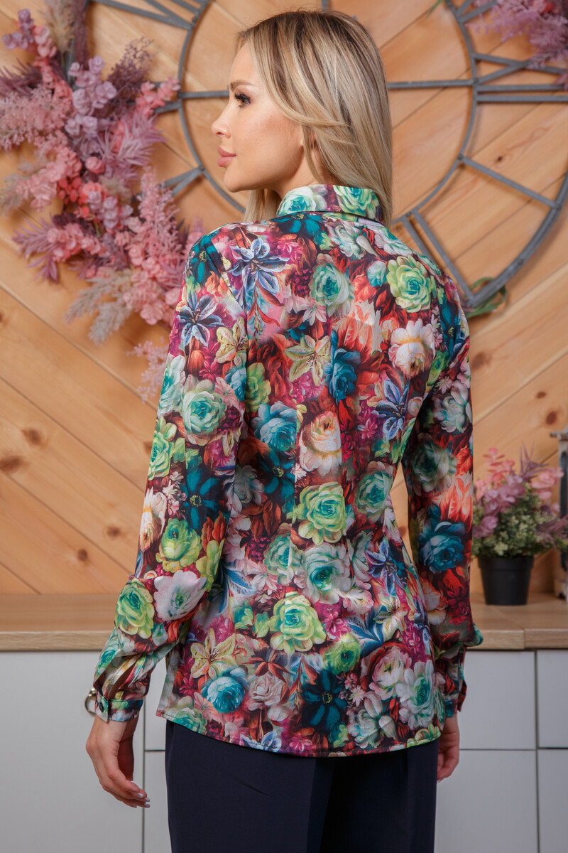 Блузка Lila classic style, размер 42, цвет разноцветный 01022126 - фото 3