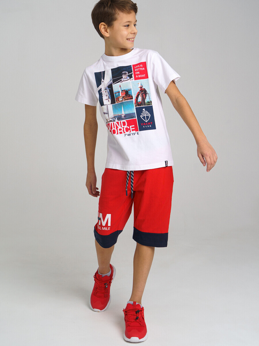 Комплект футболка шорты трикотажный пояс трикотажный комплект для мальчиков из коллекции kamchatka