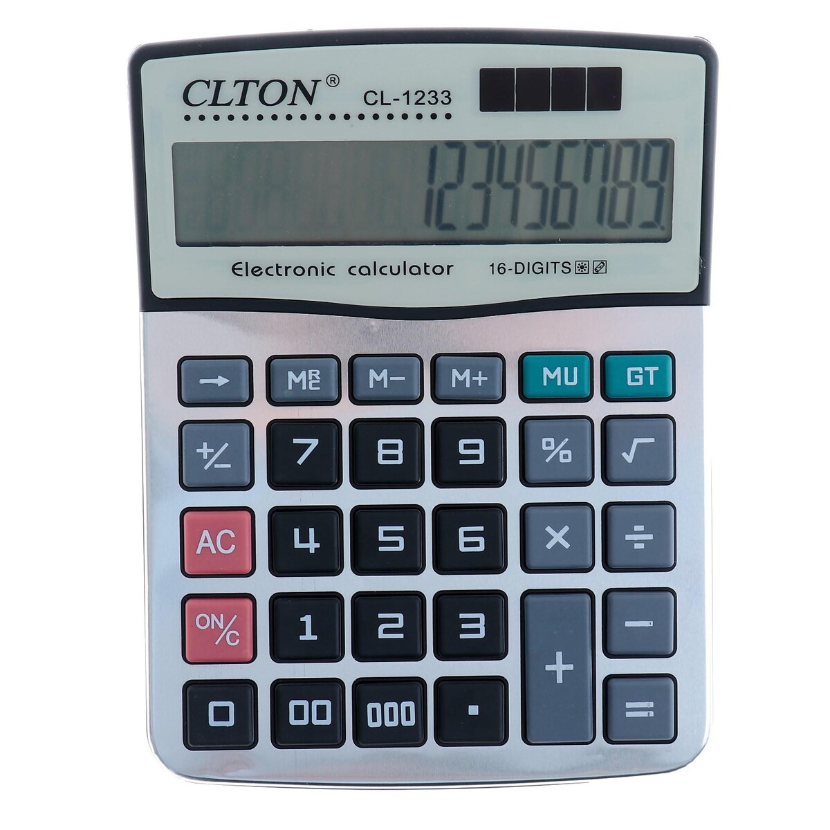 Калькулятор настольный, clton cl-1233, 16-разрядный калькулятор плоский 8 разрядный серебристый корпус