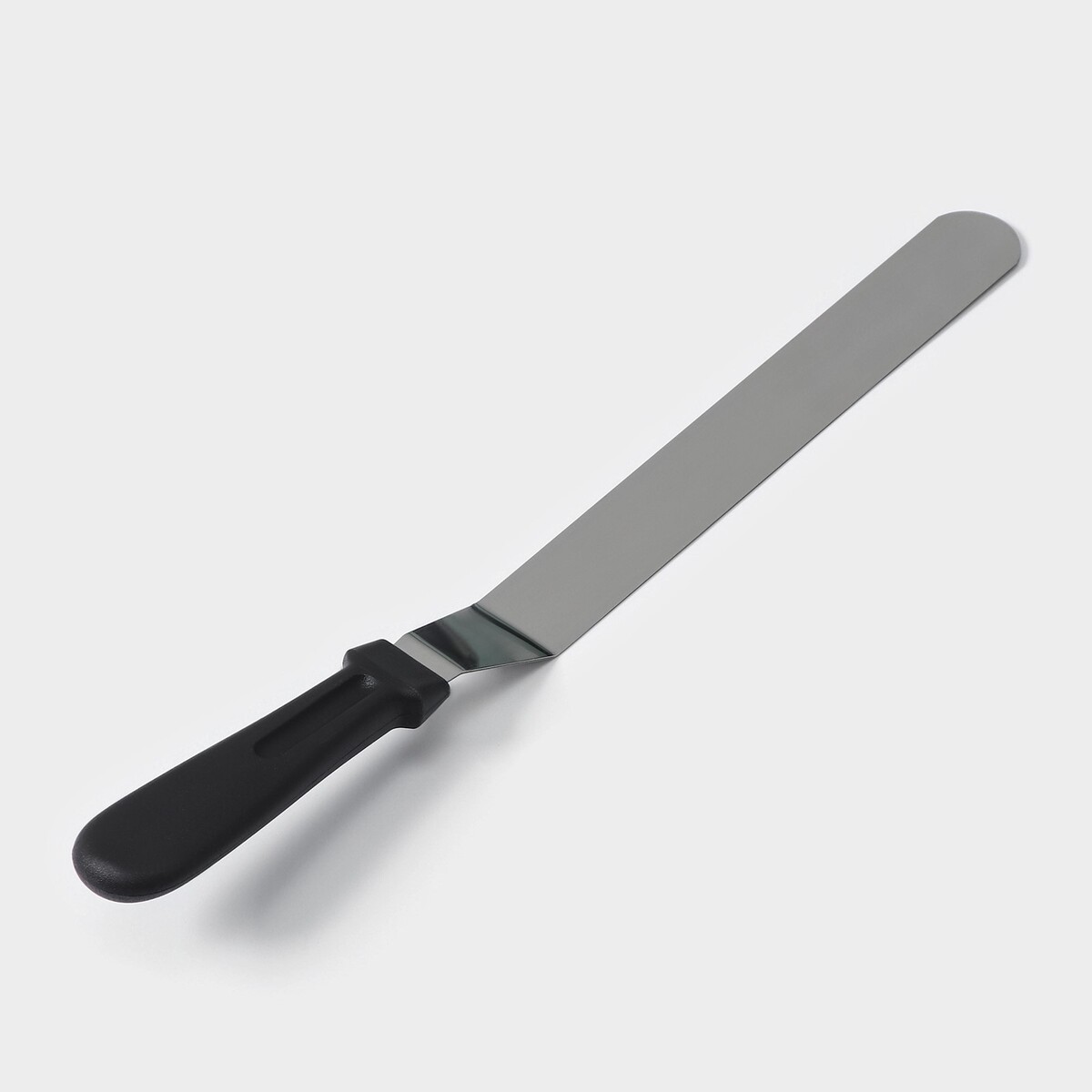 Лопатка-палетка с пластиковой ручкой, изогнутая, 37 см, рабочая часть 25 см, цвет черный лопатка палетка с деревянной ручкой изогнутая 36 5 см