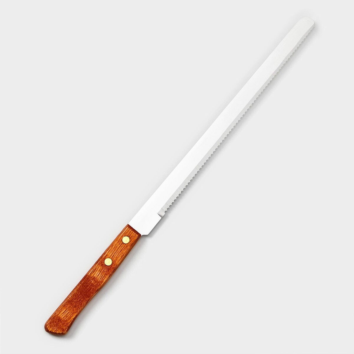 Нож для бисквита, 22 см, деревянная ручка нож для бисквита крупные зубцы длина лезвия 25 см деревянная ручка толщина лезвия 1 мм