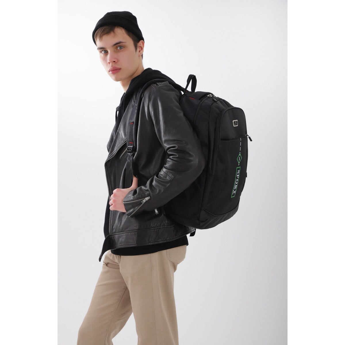 Рюкзак на молнии, наружный карман, цвет чёрный No brand 01025786 - фото 7