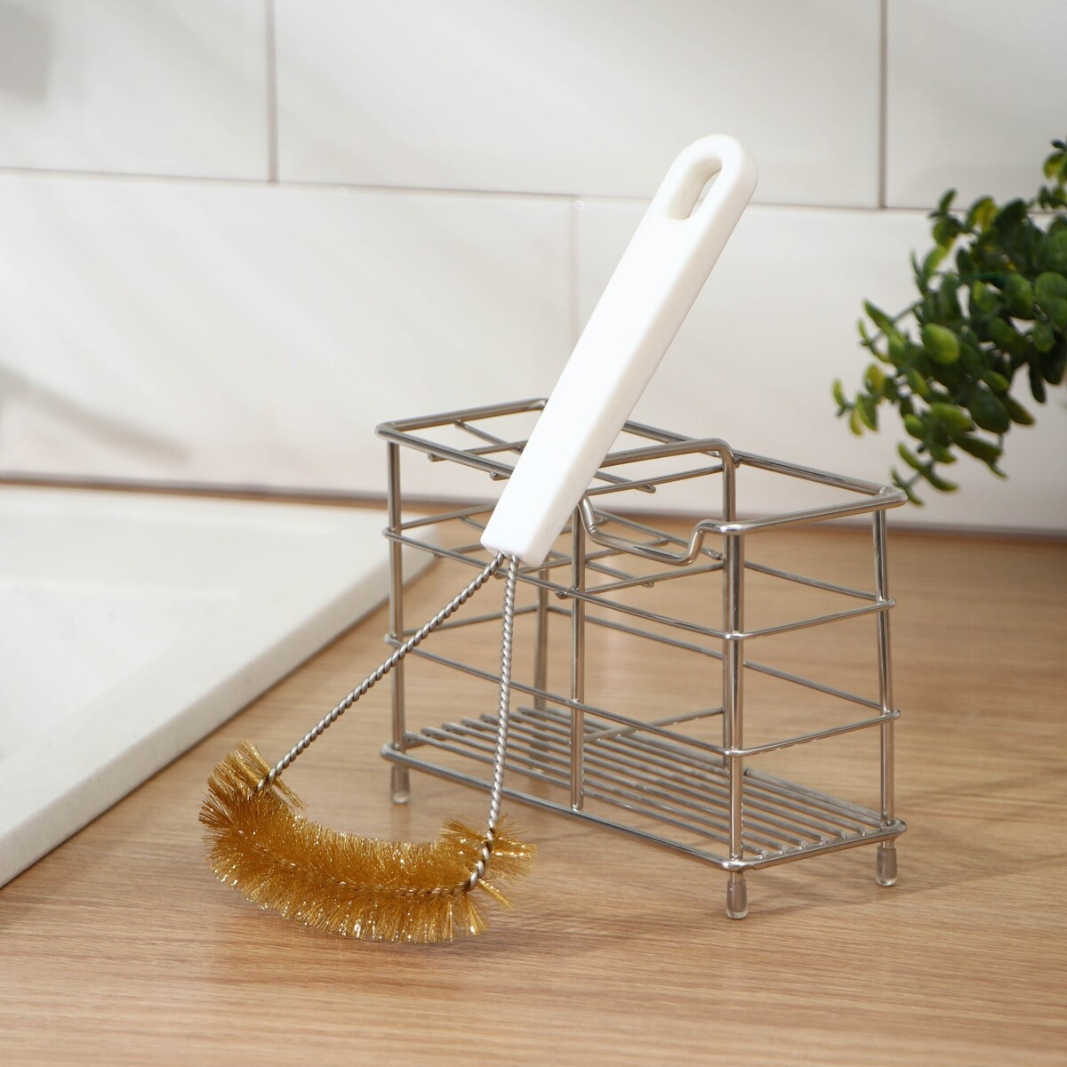 Щетка для чистки посуды и решеток-гриль доляна, 23,5×11 см, с металлической щетиной щетка для посуды доляна meli 30×7 см бамбуковая ручка замшевая петелька