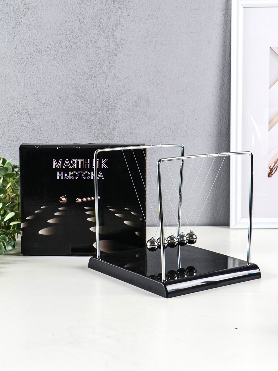 

Маятник настольный антистресс, Хромированный;черный