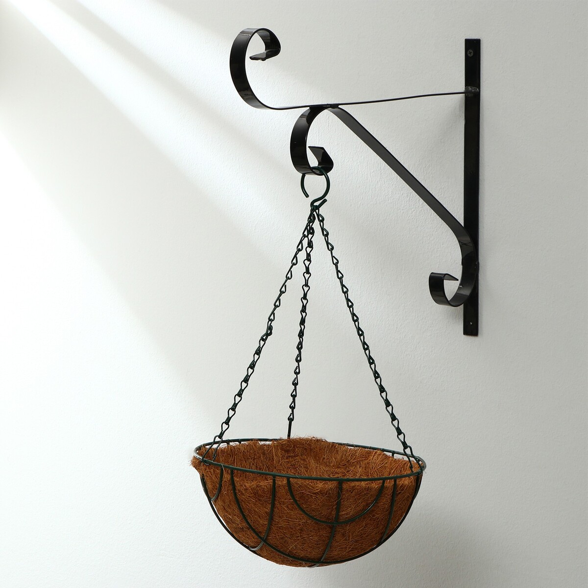 

Кашпо подвесное, d = 25 см, с кокосовым вкладышем,, Бежевый