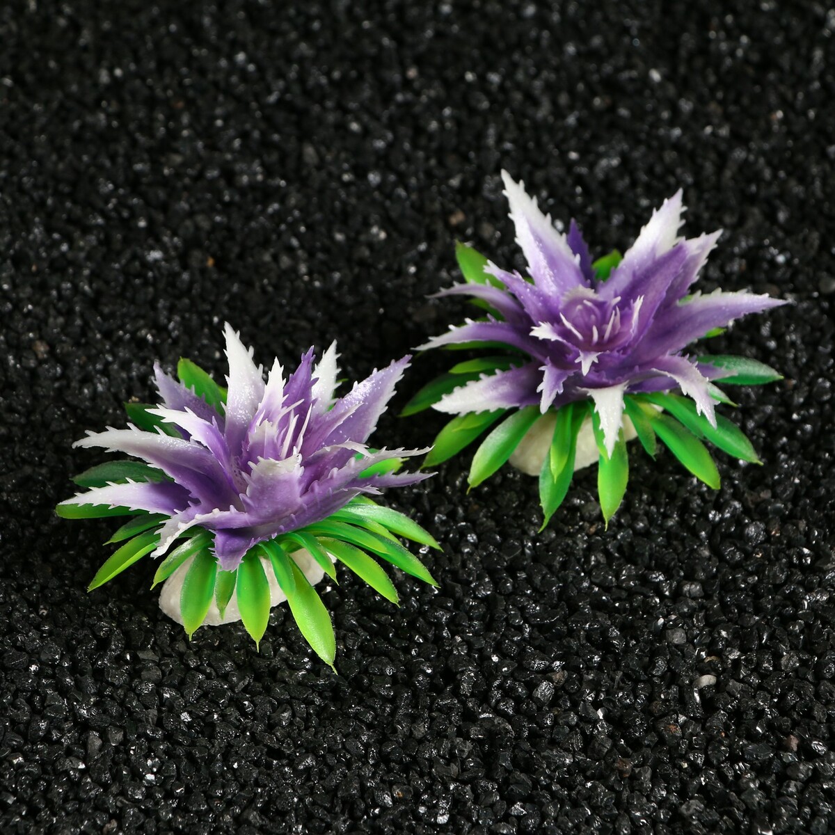 Растение искусственное аквариумное, 11х9х6 см, (набор 2 шт), фиолетовый Пижон Аква