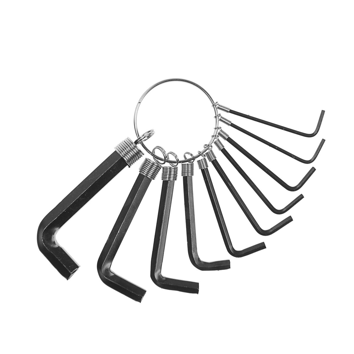 Набор ключей шестигранных на кольце тундра, 1.5 - 10 мм, 10 шт. набор сверл метчиков тундра tin шестигранный хвостовик м3 м10 65 72 мм 6 шт