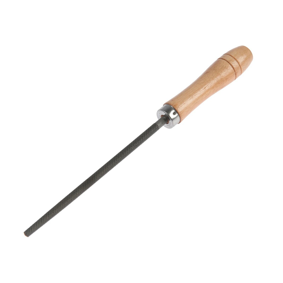 Напильник тундра, круглый, сталь у10, деревянная рукоятка, №2, 150 мм лобзик тундра 250 мм сталь деревянная ручка без полотна