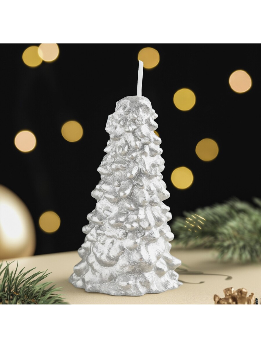 

Свеча новогодняя, Серебристый