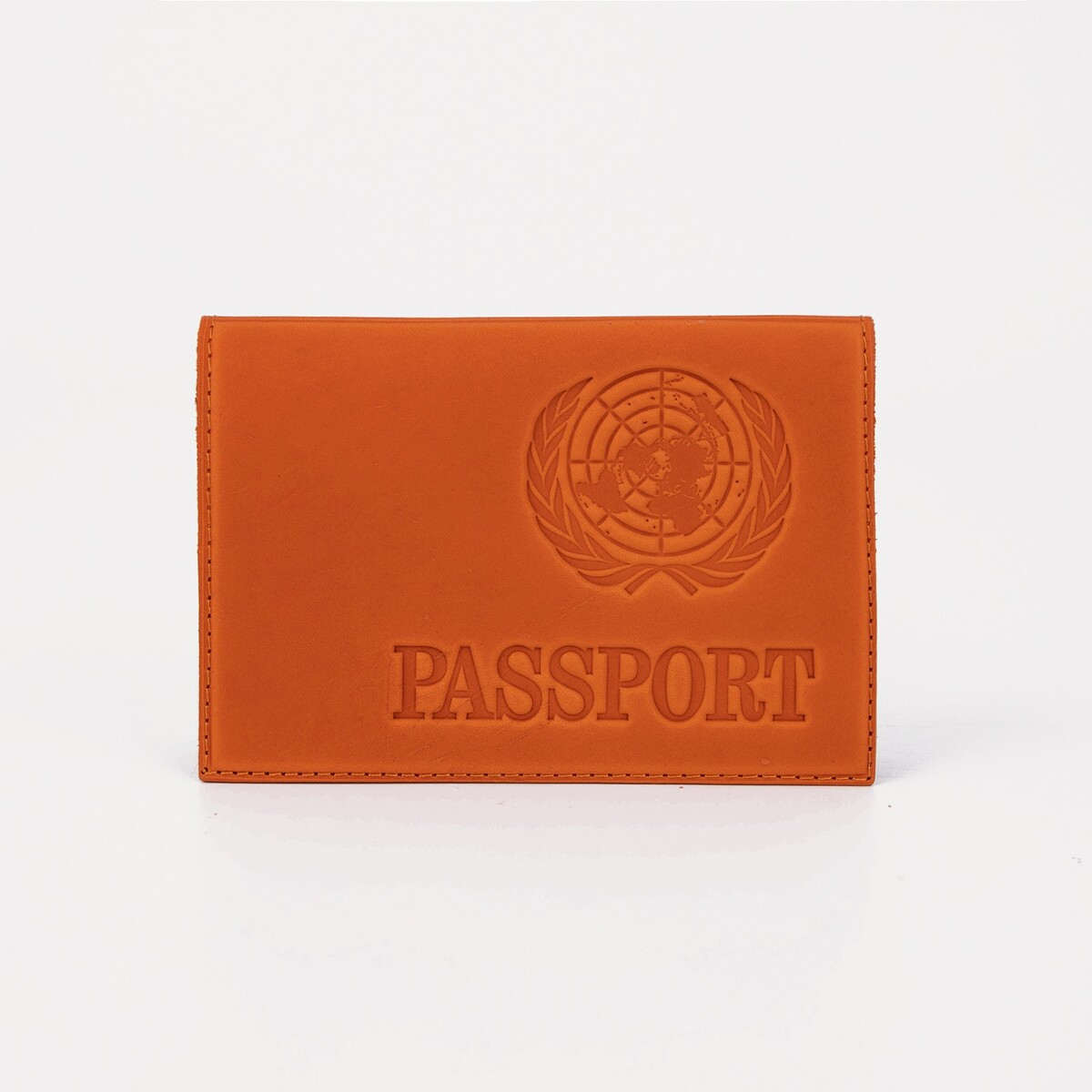 Обложка для паспорта, тиснение, латинские буквы, цвет рыжий по закону буквы