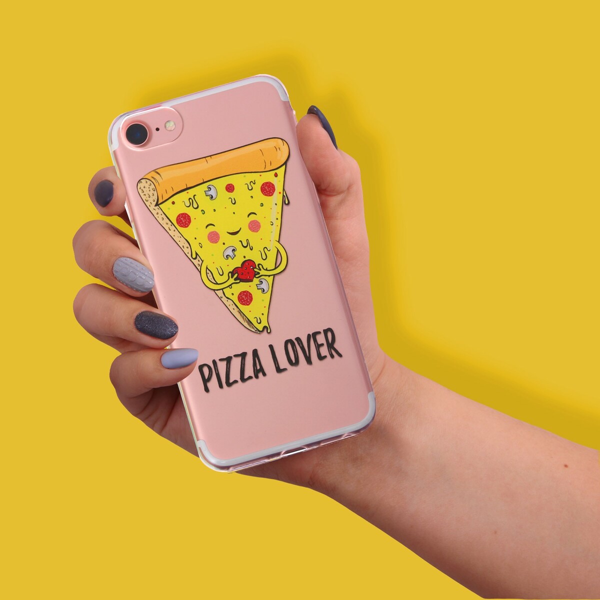 

Чехол для телефона iphone 7,8 pizza lover, 6.5 × 14 см, Желтый;прозрачный
